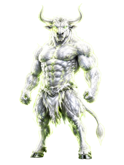 Presence glowing bull mascot